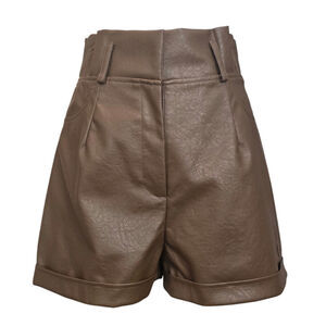 Women's Brown Elegant Pleather Shorts Sz 4